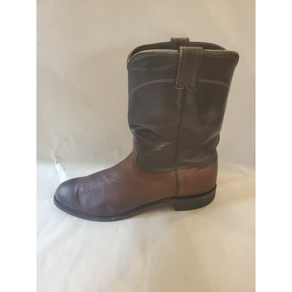 Vintage Larry Mahan Smooth Ostrich Roper Boots 10.5D Exotic main image 9